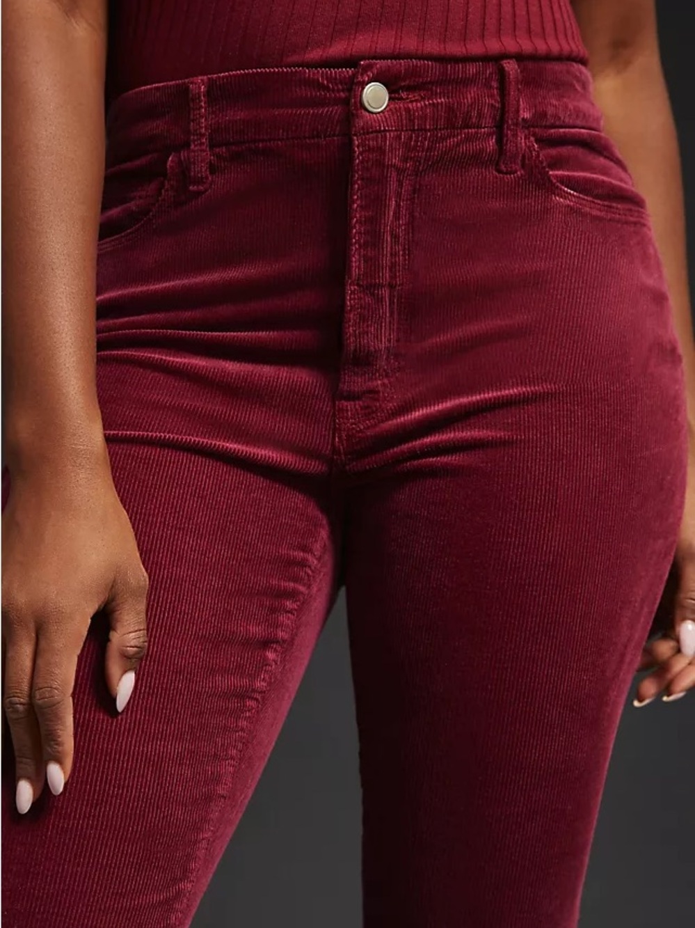 St. John's Bay Burgundy Corduroy Ankle Pants